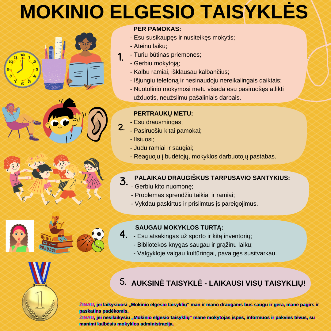 Mokinio elgesio taisykles