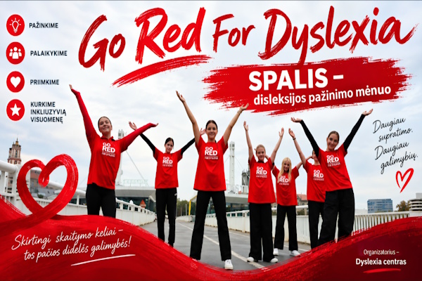 Spalis - disleksijos pažinimo mėnuo